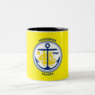 Stadtflagge von Anchorage Zweifarbige Tasse