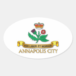 Stadtflagge von Annapolis Ovaler Aufkleber