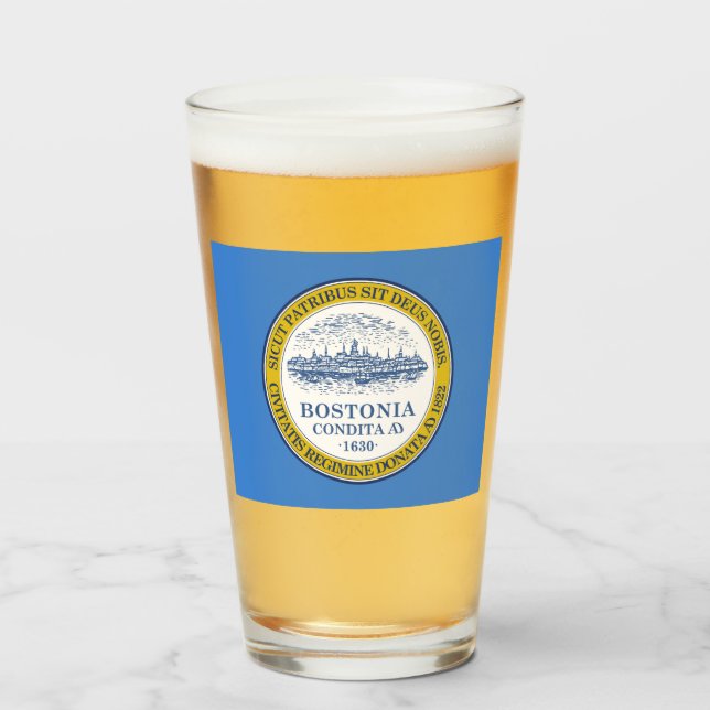 Stadtflagge von Boston (Massachusetts) Glas (Vorne (Gefüllt))