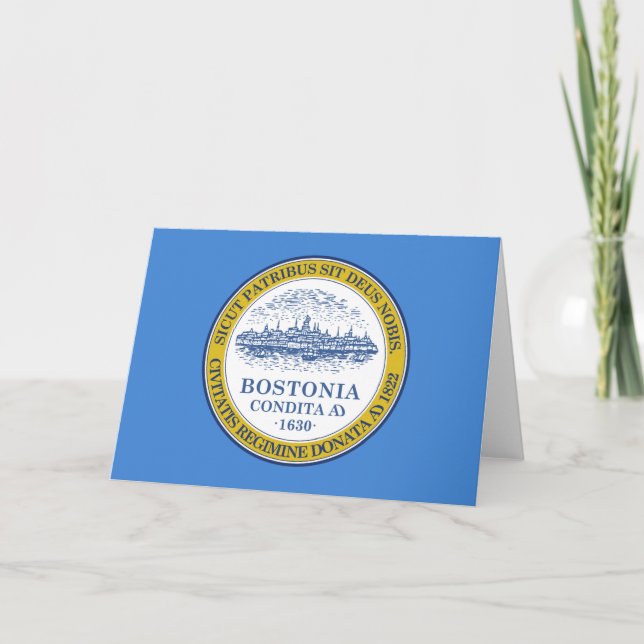 Stadtflagge von Boston (Massachusetts) Karte (Vorderseite)