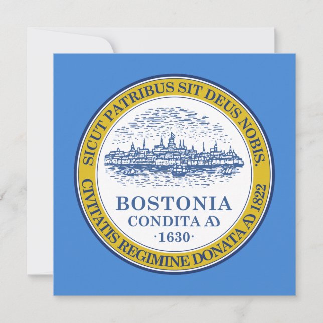 Stadtflagge von Boston (Massachusetts) Karte (Vorderseite)