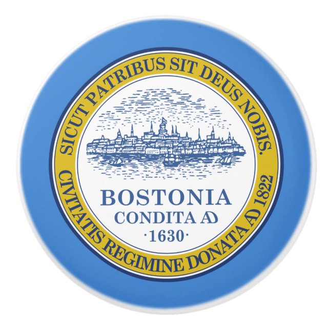 Stadtflagge von Boston (Massachusetts) Keramikknauf (Vorderseite)