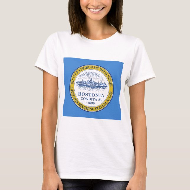 Stadtflagge von Boston (Massachusetts) T-Shirt (Vorderseite)