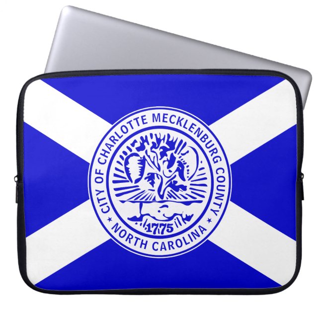 Stadtflagge von Charlotte (North Carolina) Laptopschutzhülle (Vorderseite)