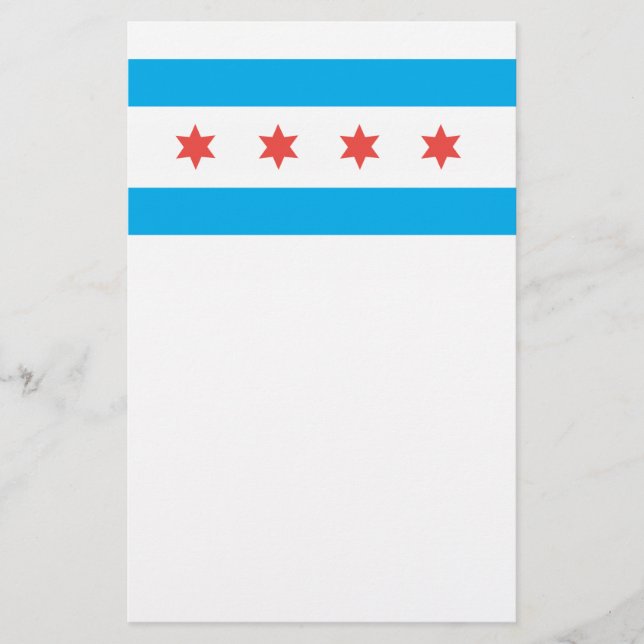 Stadtflagge von Chicago Briefpapier (Vorderseite)