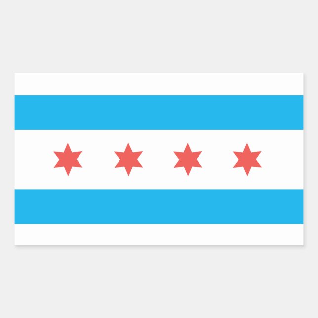 Stadtflagge von Chicago Rechteckiger Aufkleber (Vorderseite)
