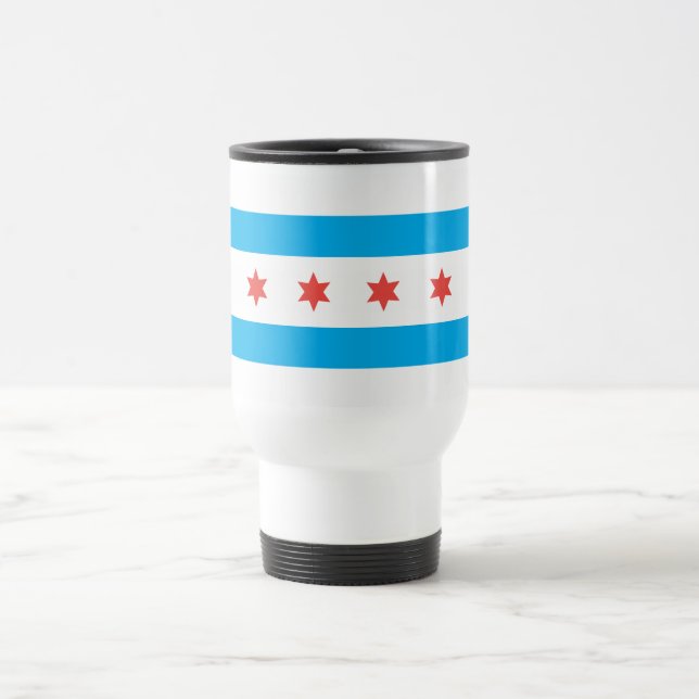 Stadtflagge von Chicago Reisebecher (Mittel)
