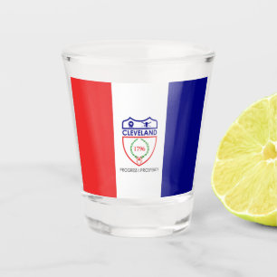 Stadtflagge von Cleveland Schnapsglas
