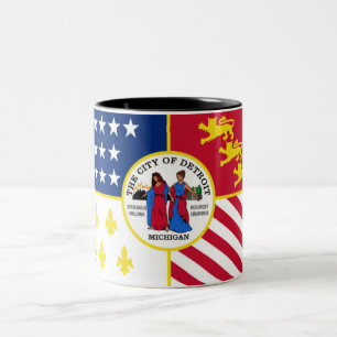 Stadtflagge von Detroit Zweifarbige Tasse