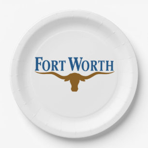 Stadtflagge von Fort Worth (Texas) Pappteller