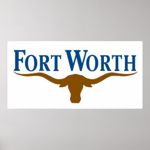 Stadtflagge von Fort Worth (Texas) Poster