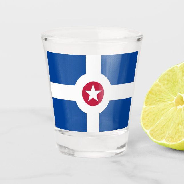Stadtflagge von Indianapolis Schnapsglas (Vorderseite)