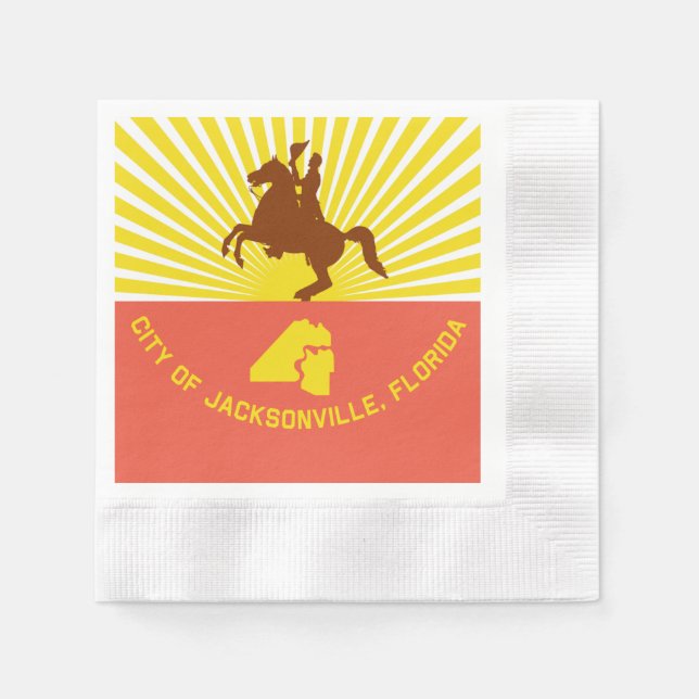 Stadtflagge von Jacksonville Serviette (Vorderseite)