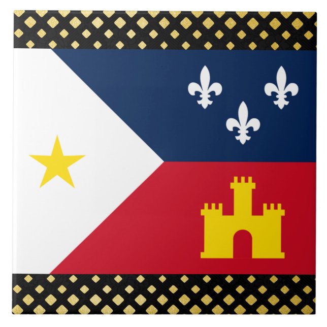 Stadtflagge von Lafayette Fliese (Vorderseite)
