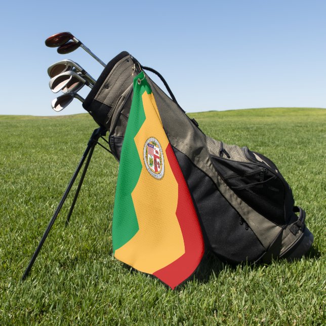 Stadtflagge von Los Angeles Golfhandtuch (Gras)