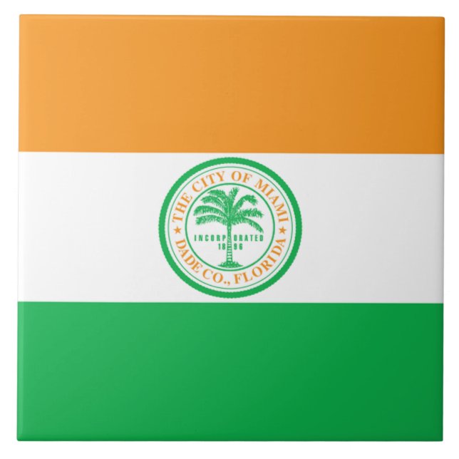 Stadtflagge von Miami Fliese (Vorderseite)