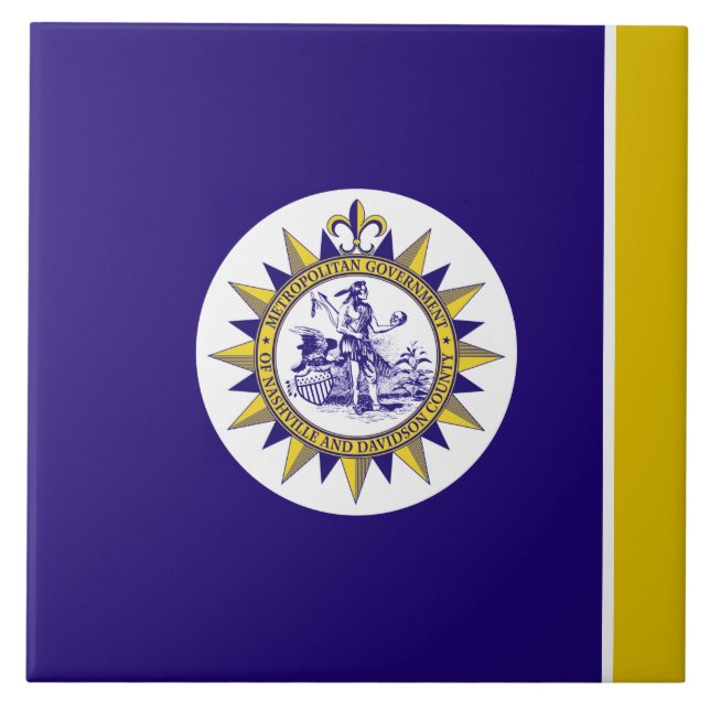 Stadtflagge von Nashville Fliese (Vorderseite)