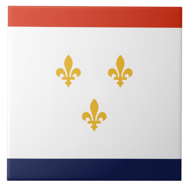 Stadtflagge von New Orleans Fliese (Vorderseite)