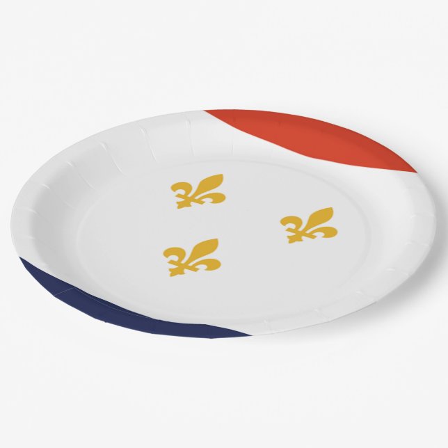 Stadtflagge von New Orleans Pappteller (Schrägansicht)