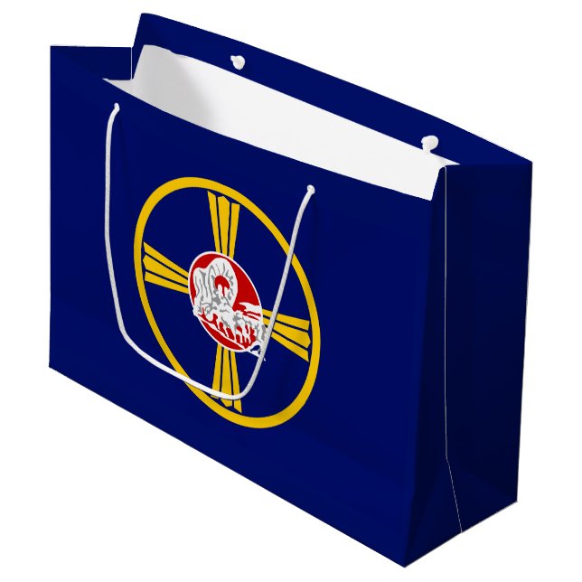 Stadtflagge von Omaha (Nebraska) Große Geschenktüte (Vorderseite Schrägansicht)
