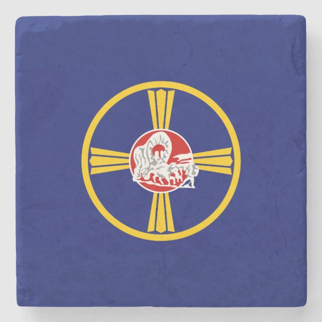 Stadtflagge von Omaha (Nebraska) Steinuntersetzer (Vorderseite)
