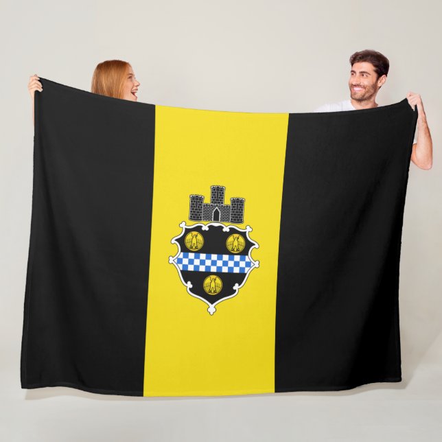 Stadtflagge von Pittsburgh (Pennsylvania) Fleecedecke (Beispiel)