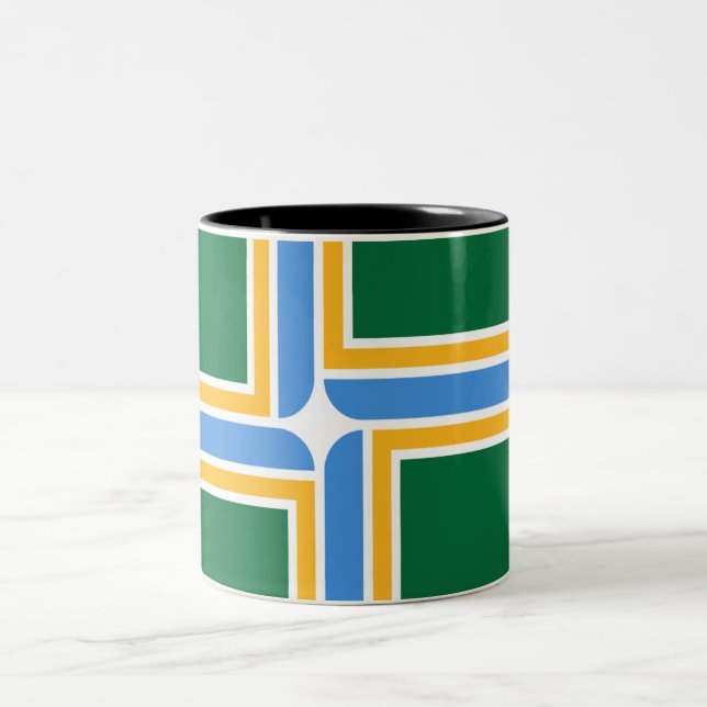Stadtflagge von Portland Zweifarbige Tasse (Mittel)