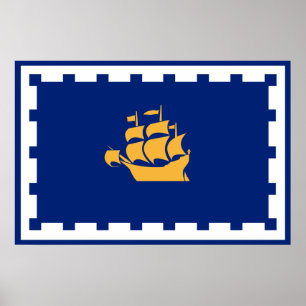 Stadtflagge von Quebec Poster