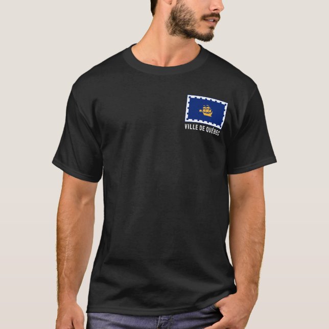 Stadtflagge von Quebec T-Shirt (Vorderseite)