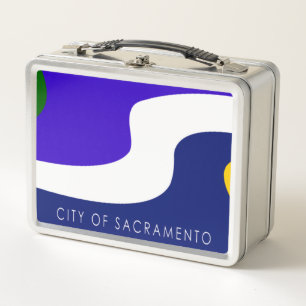 Stadtflagge von Sacramento Metall Brotdose