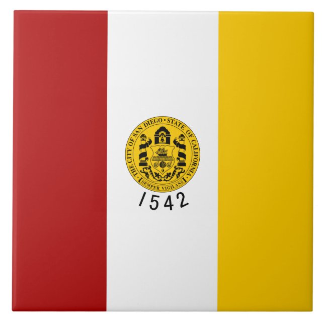 Stadtflagge von San Diego (Kalifornien) Fliese (Vorderseite)