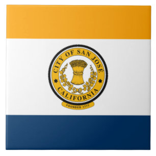Stadtflagge von San José (Kalifornien) Fliese