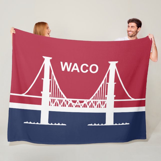 Stadtflagge von Waco (Texas, USA) Fleecedecke (Beispiel)