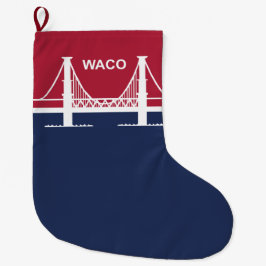 Stadtflagge von Waco (Texas, USA) Großer Weihnachtsstrumpf