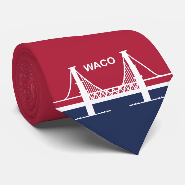 Stadtflagge von Waco (Texas, USA) Krawatte (Gerollt)