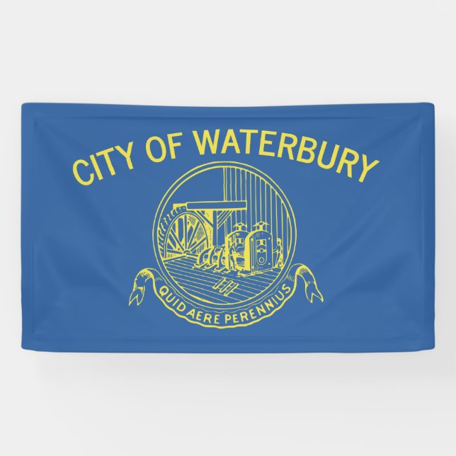 Stadtflagge von Waterbury (Connecticut) Banner (Horizontal)