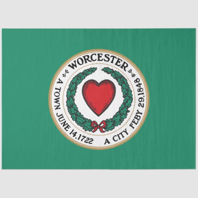 Stadtflagge von Worcester (Massachusetts) Seidenpapier (Vorderseite)