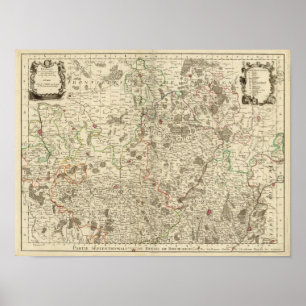 Stadtgebiete von Frankreich Poster