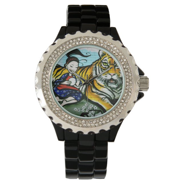 Stadtgraffiti-Kunst Armbanduhr (Vorderseite)