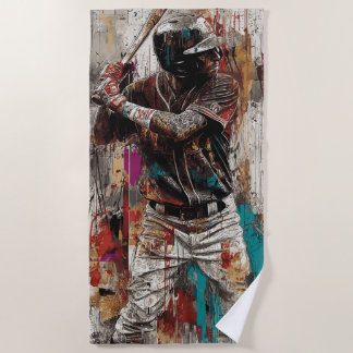 Städtische Baseballspieler-Graffiti-Kunst-Illustra Strandtuch