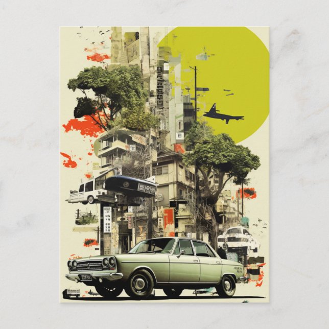 Städtische Collage Postkarte (Vorderseite)