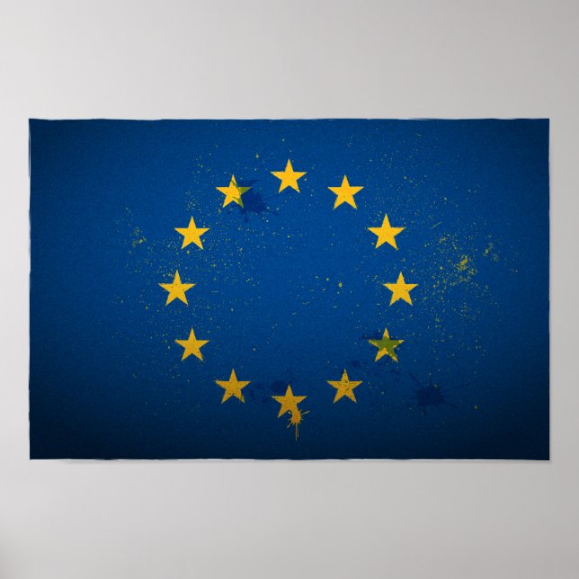 Städtische europäische Gewerkschaft-Flaggenplakat Poster (Vorne)