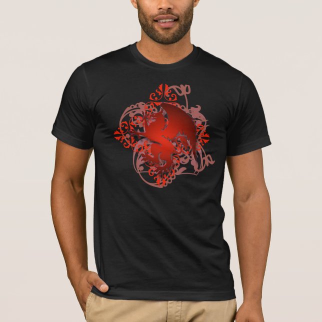 Städtische Fantasie-der T - Shirt der roten (Vorderseite)