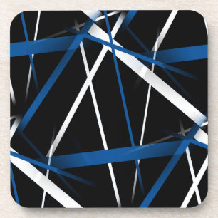 Städtische Geometrie Schwarz Weiß Blau Getränkeuntersetzer