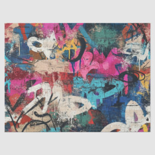Städtische Graffiti-Collage mit kräftigen Farben Seidenpapier
