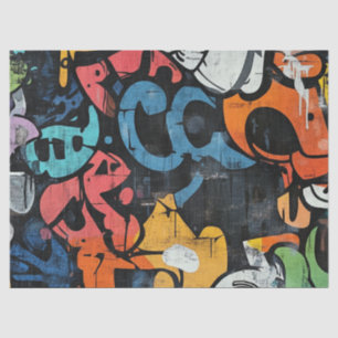 Städtische Graffiti-Collage mit kräftigen Farben Seidenpapier