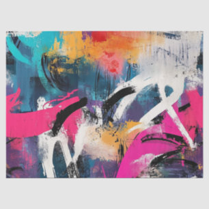Städtische Graffiti-Collage mit kräftigen Farben Seidenpapier