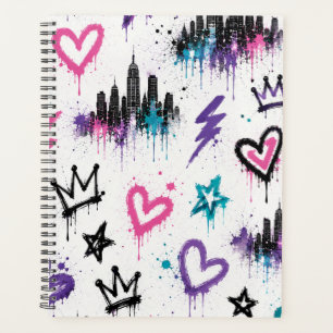 Städtische Graffiti-Straßenkunst NYC-Skyline Planer