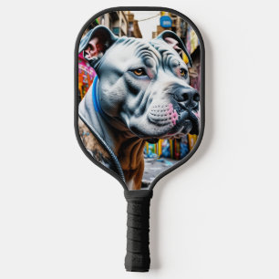 Städtische Graffiti-Straßenkunst Stadt Pitbull-Lie Pickleball Schläger