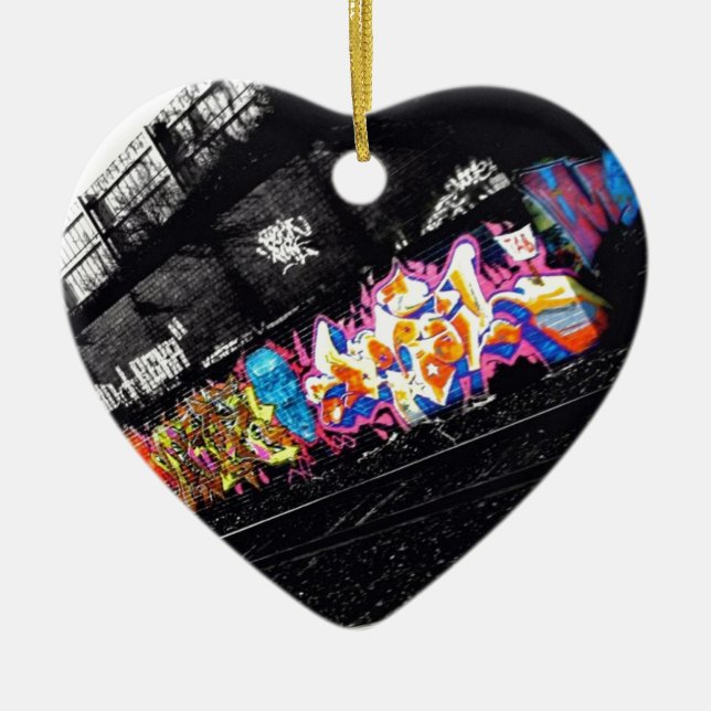 städtische Graffitistraßenkunst schwarz u. Weiß Keramikornament (Vorne)